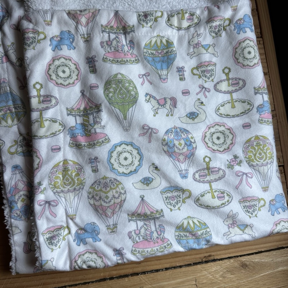 Simply Baby Chic Blanket Carousel Design Baby/Toddler/Children 34 1/2 X 29 1/2 - Picture 2 of 11